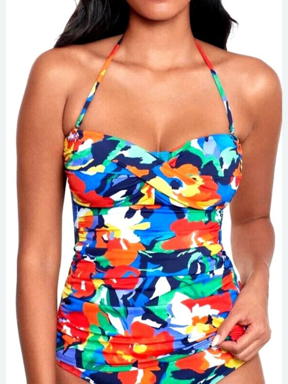 NWT Lauren‎ Ralph Lauren Women's Floral Print Twist Tankini Top 8